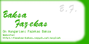 baksa fazekas business card